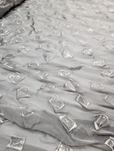 Embroidered Silk Chiffon Polyester Fabric Gray