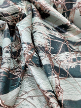 Metallic Brocade Fabric Hunter Green Sage Gold