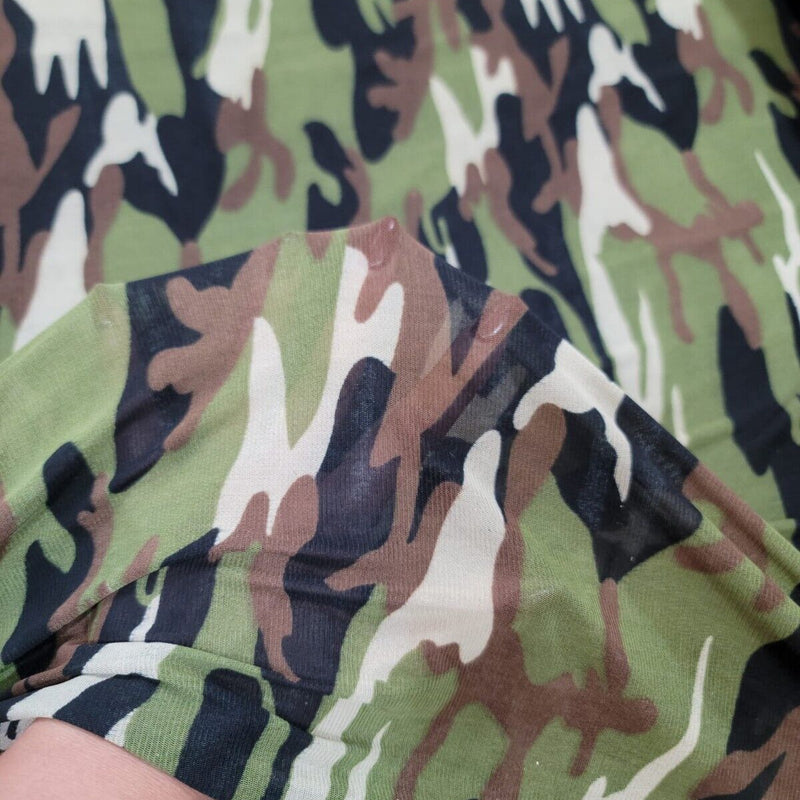 Camouflage Print 4-Way Stretch Mesh Fabric