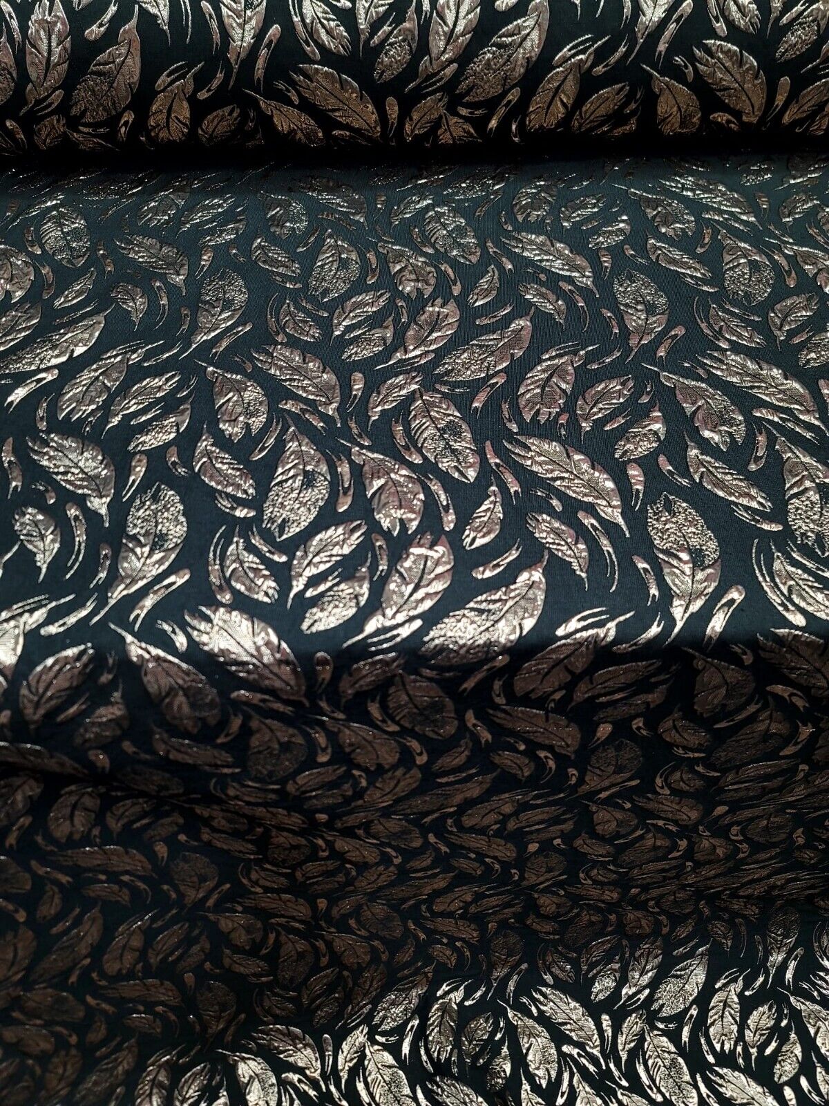 Black Gold Brocade Fabric