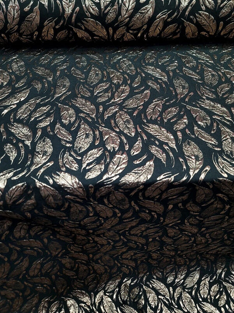 Black Gold Brocade Fabric