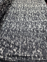 Stretch Pleated Fabric Charcoal Silver