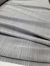 Pleated Stretch Fabric Silver Textured