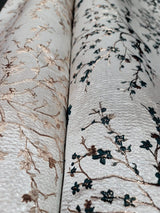 Floral Brocade Jacquard Fabric Hunter Green