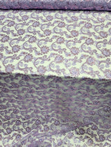 Embroidered Floral Lace Mesh Fabric Lavender