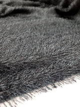 Stretch Faux Shaggy Fabric Eyelash Black Teal