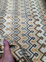 Brocade Jacquard Gold Metallic Geometric Fabric
