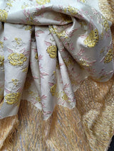 Brocade Jacquard Metallic Yellow Pink Gold