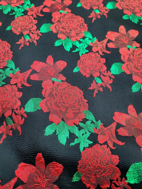 Brocade Jacquard Floral Fabric