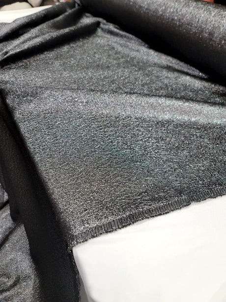 Brocade Jacquard Fabric Charcoal Gray Metallic