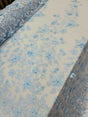 3D Floral Lace Sky Blue