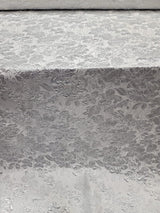 White Silver Floral Brocade Fabric
