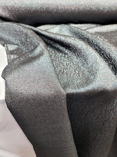 Brocade Jacquard Fabric Charcoal Gray Metallic