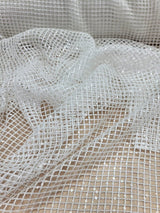 Sequin Fishnet Fabric Off White