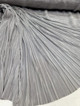 Pleated Stretch Fabric Silver Textured