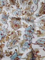 Brocade Chenille Damask Fabric Mint Dark Gold
