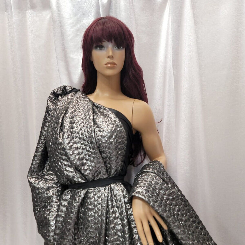 Brocade Jacquard Dark Gray Embossed