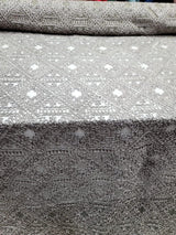Embroidered Ribbon Lace Fabric Dark Olive Green