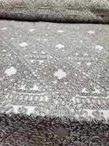 Embroidered Ribbon Lace Fabric Dark Olive Green