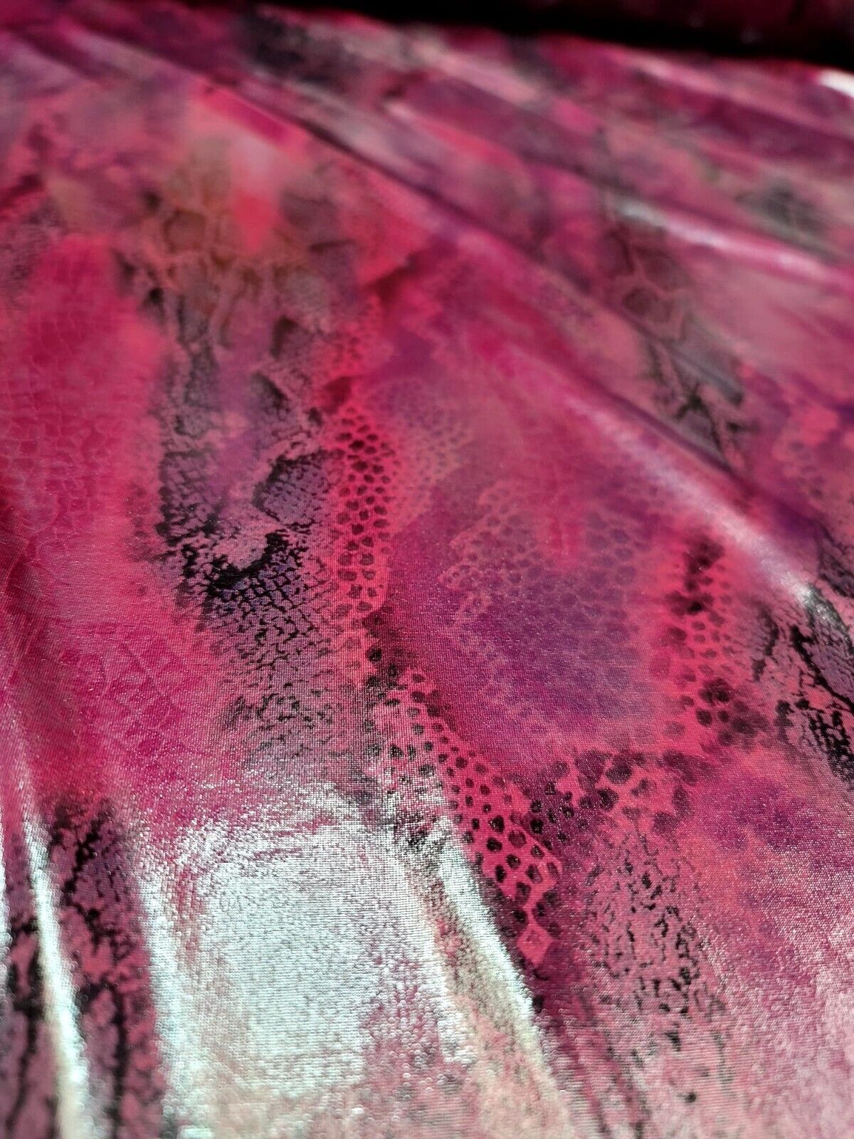 Burgundy Faux Snake Vinyl Fabric