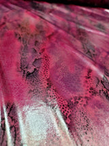 Burgundy Faux Snake Vinyl Fabric