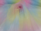 Rainbow Glitter Tulle Fabric