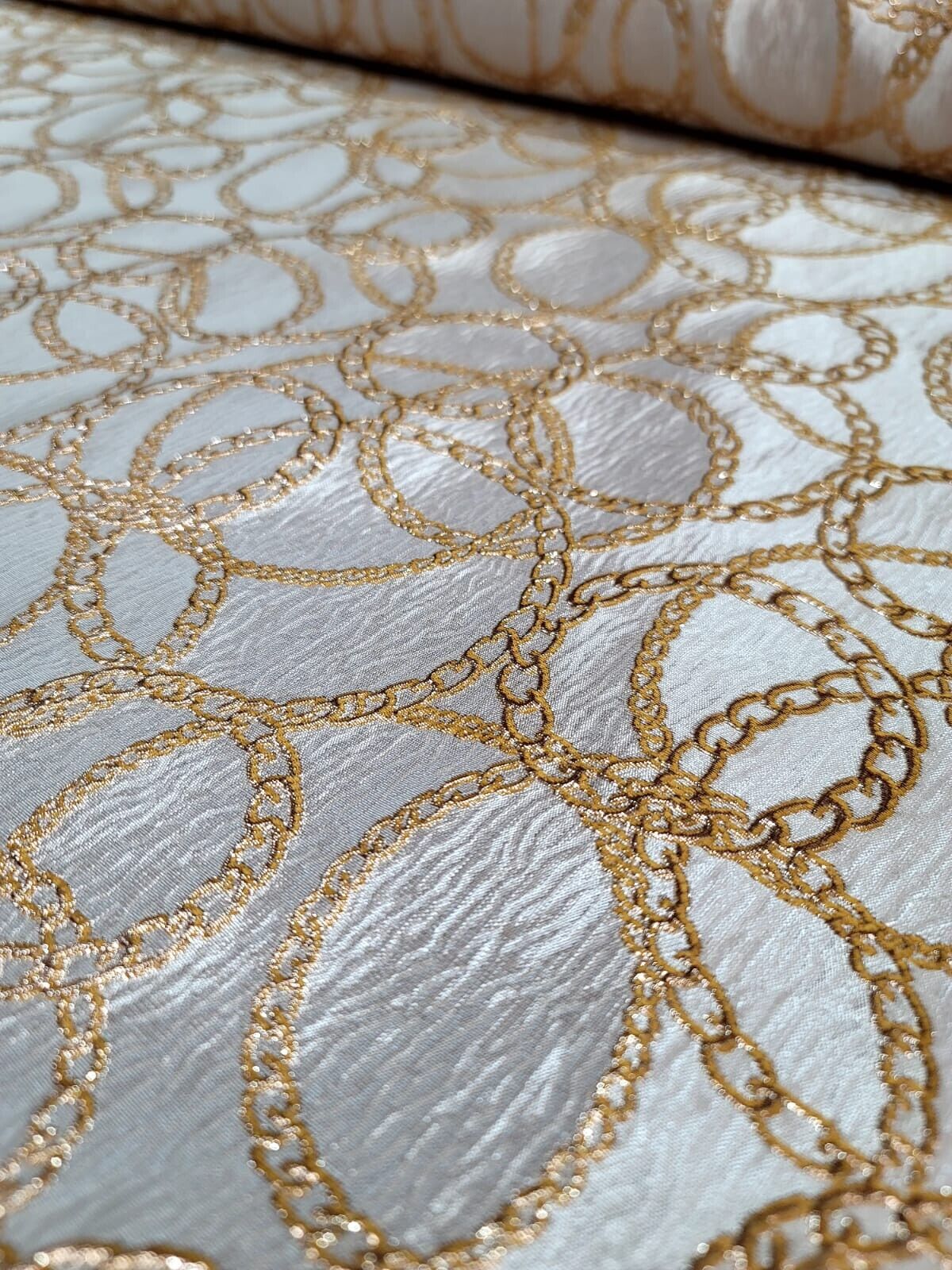 Champagne Gold Metallic Brocade Fabric