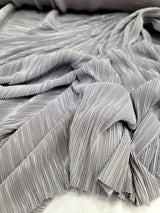 Pleated Stretch Fabric Silver Textured