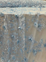 3D Floral Lace Sky Blue