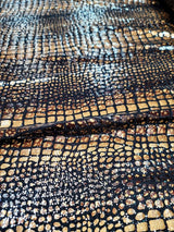 Sequin Stretch Fabric Brown Golden Desert Python Print