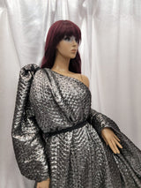 Brocade Jacquard Dark Gray Embossed