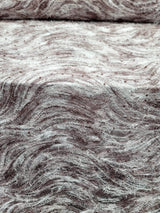 Embroidered Pearl Mesh Lace Fabric Mauve