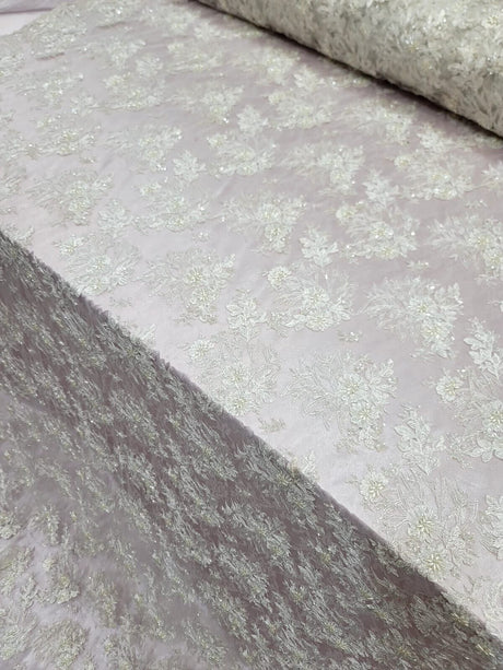 Beaded Embroidered Lace Ivory