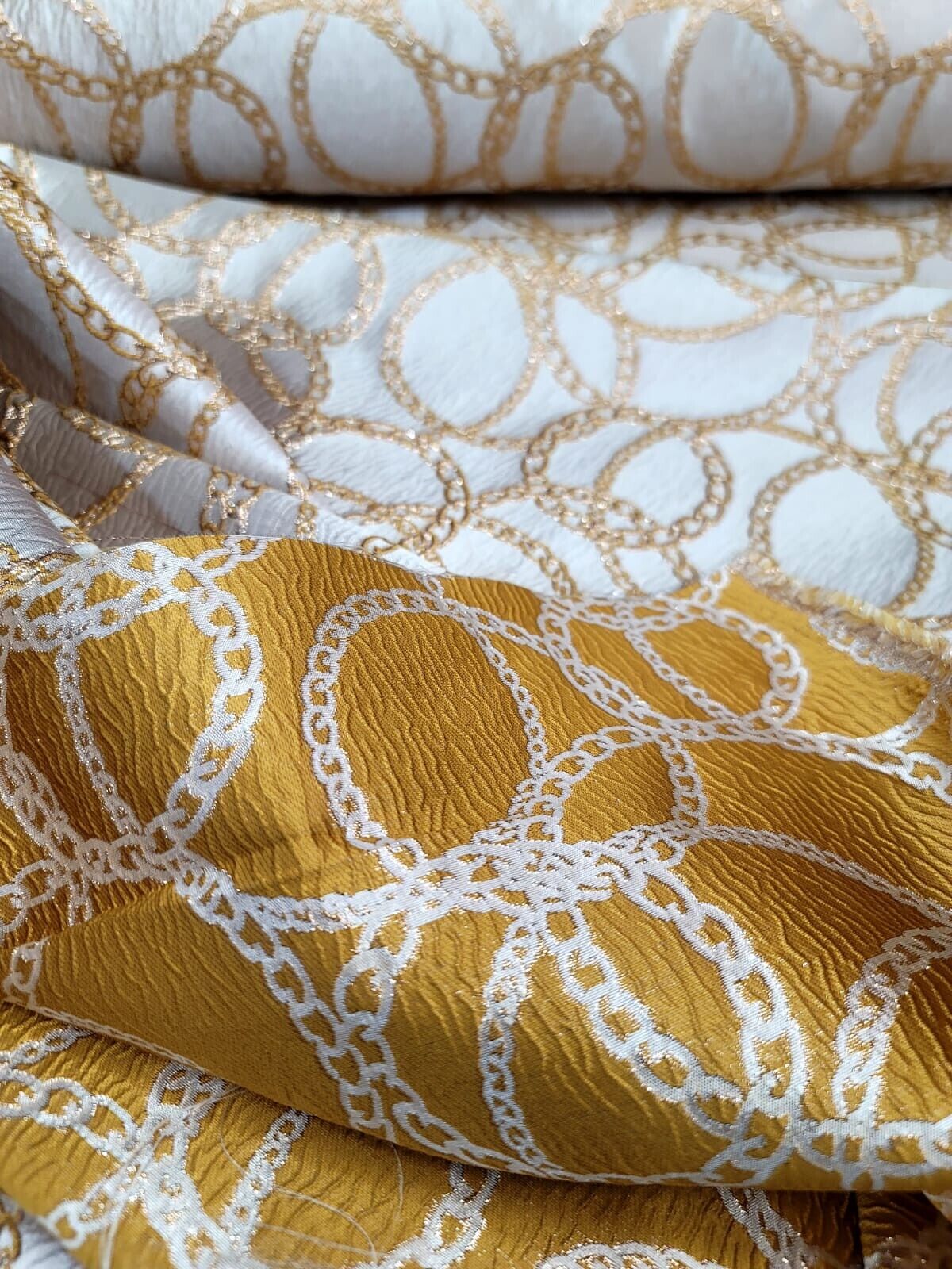 Champagne Gold Metallic Brocade Fabric