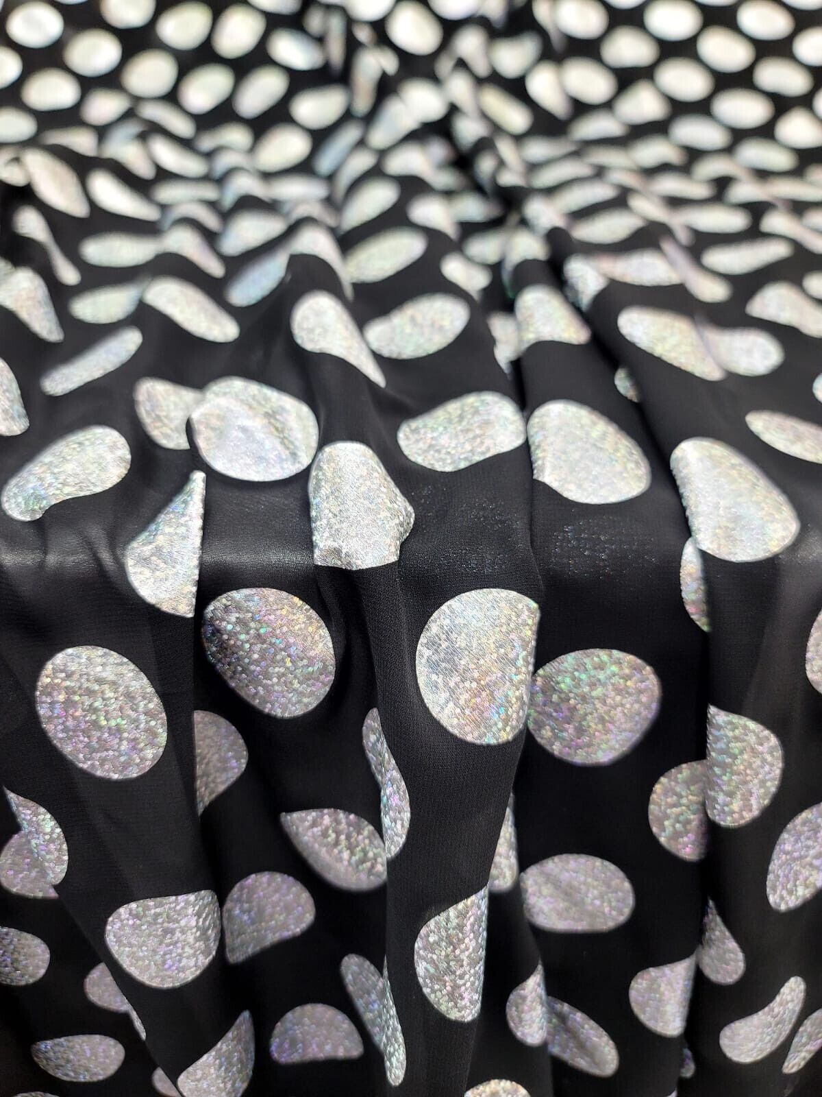 Floral Chiffon Fabric Red on Off-White