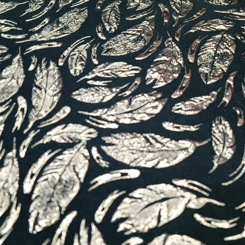 Black Gold Brocade Fabric
