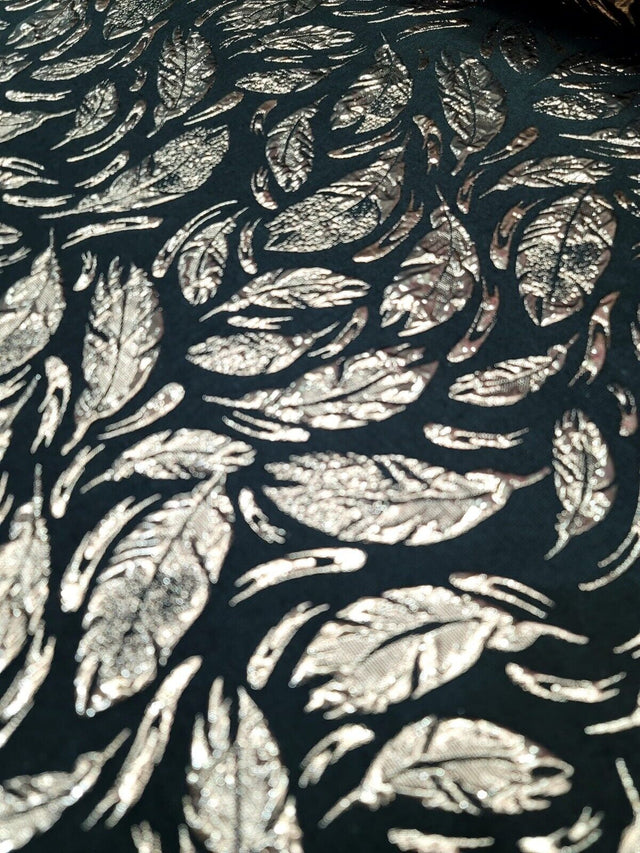 Black Gold Brocade Fabric