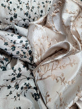 Floral Brocade Jacquard Fabric Hunter Green