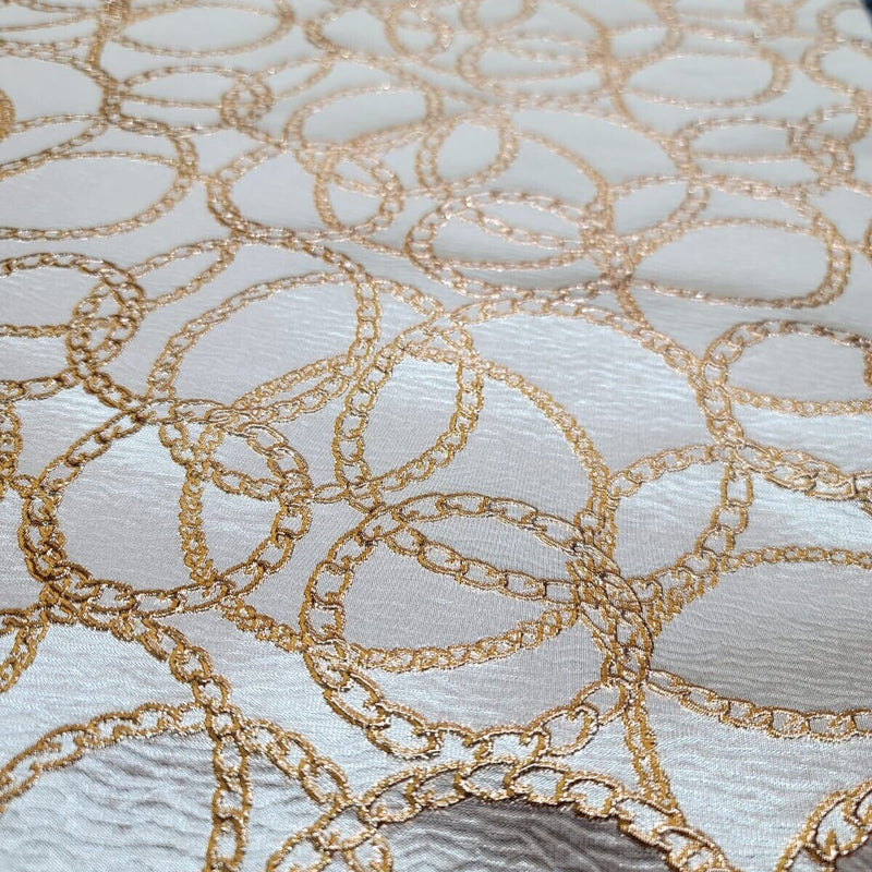Champagne Gold Metallic Brocade Fabric