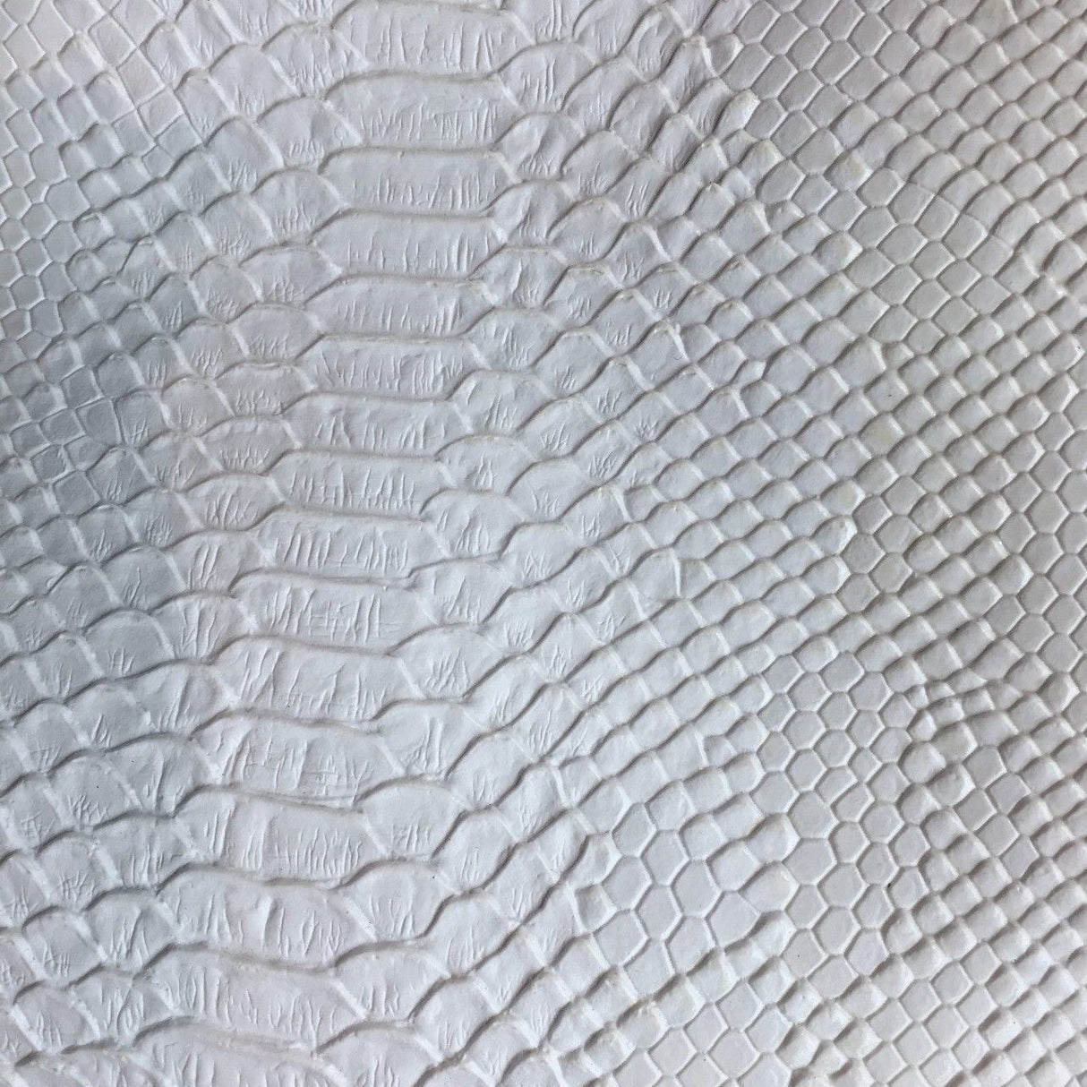 White Faux Viper Sopythana Snake Skin Vinyl Fabric,