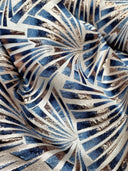 Brocade Jacquard Metallic Geometric Fabric
