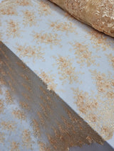 Beaded 3D Floral Lace Pale Yellow