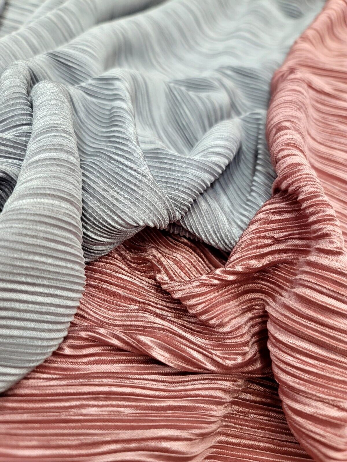 Pleated Stretch Fabric Dusty Rose