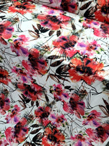 Floral Chiffon Fabric Pink Red Purple