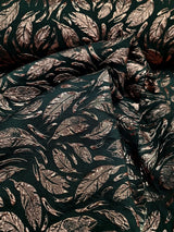 Brocade Jacquard Feathers Rose Gold