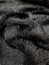Stretch Faux Shaggy Fabric Eyelash Black Teal