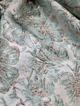 Brocade Jacquard Floral Brocade Mint Green Rose Gold