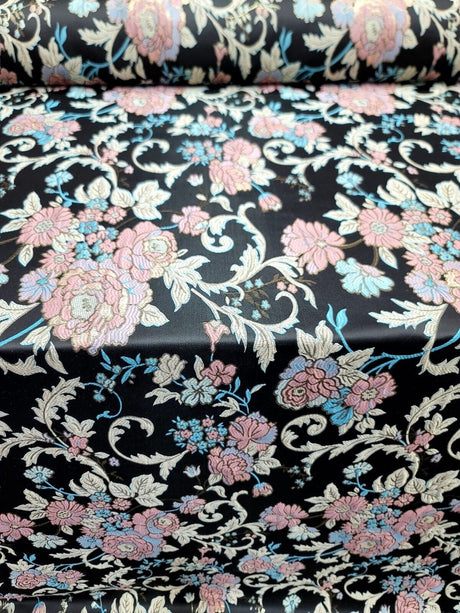 Brocade Floral Damask Jacquard Fabric