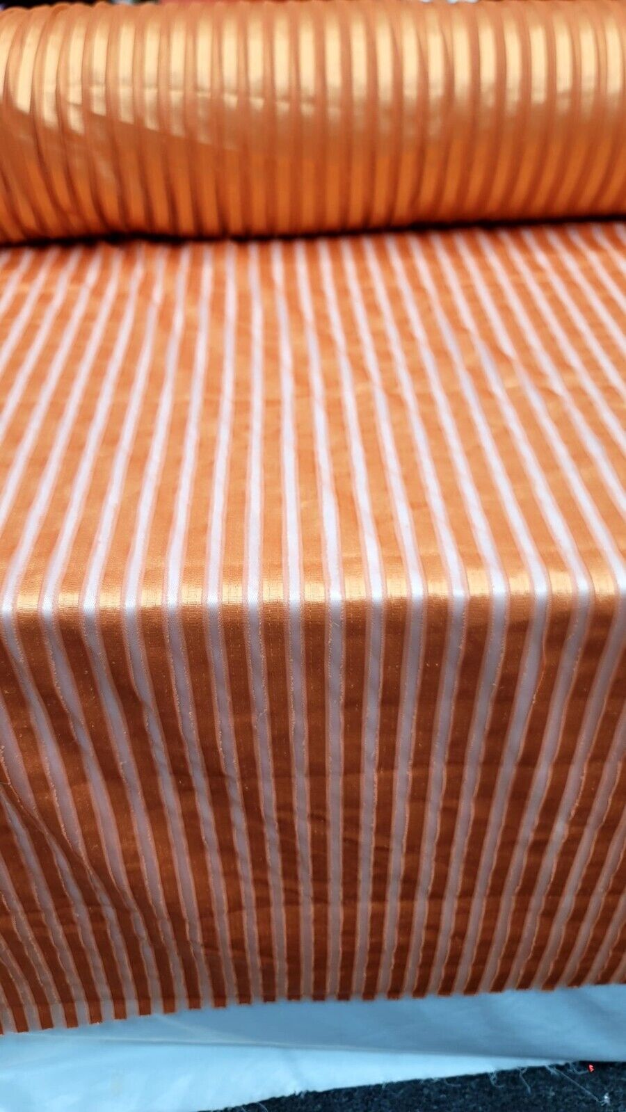 Orange Stretch Lace Fabric