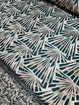 Brocade Jacquard Metallic Geometric Fabric
